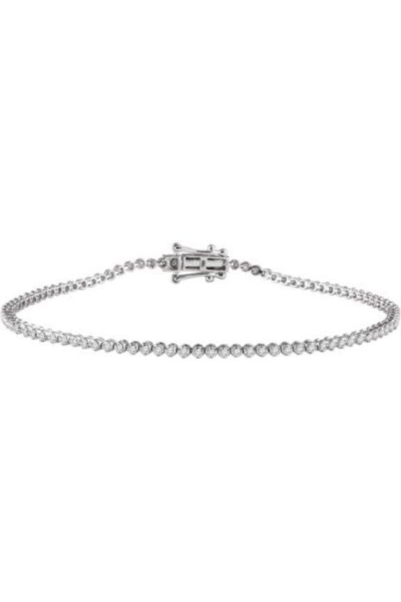 14K White 9/10 CTW Diamond 7" Line Bracelet in 14k White Gold