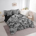 thumbnail image 4 of Feelyou Leaves Branches Twin Bedding Sets 7-Piece for Teen, Farmhouse Botanical Bedding Comforter Set, Grey Cartoon Plant Reversible Sheet Sets, Lightweight Room Decor, 4 of 9