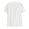 thumbnail image 6 of Maoxin Womens Tops Womens Plus Size Summer Casual Neck Hollow Tee Shirts Leaf Sleeve Fashion Loose Blouse Blouses for Women White 3XL, 6 of 7