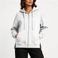 thumbnail image 4 of Iyufng Women's Full Zip Hoodie Jackets, Drawstring Long Sleeve Oversized Loose Hooded Sweatshirt Coat with Pockets for Fall Winter Casual Daily Outfits, 4 of 7