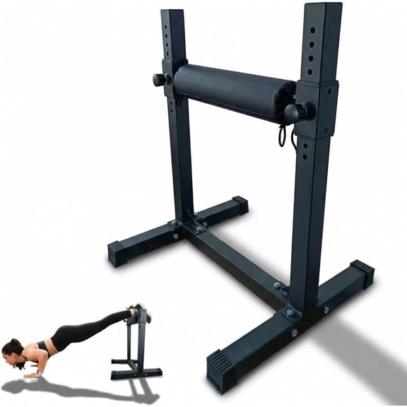 Bulgarian Split Squat Stand with Adjustable Height, Heavy Duty Single Leg Squat Roller for Glute Bridges & Push Ups, Steel Lower Body Training Station for Home Gym – Black