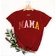thumbnail image 2 of Camiseta de mujer Penkiiy Mama Carta impresa T-shirt Día de la Madre Tops de manga corta 2XL Rojo, 2 of 5