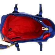 Vertigo Paris Dylan Medium Satchel Bag - Blue/Red