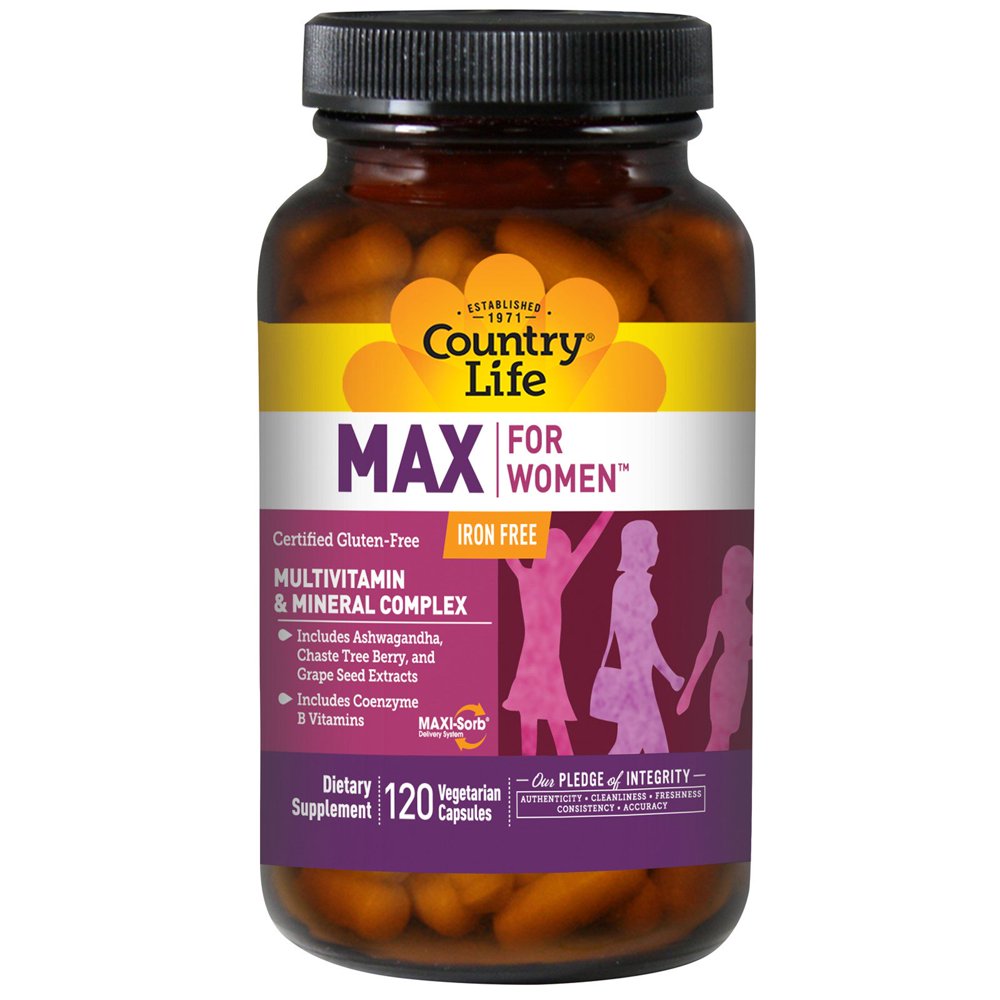 Country Life Max for Women, Multivitamin & Mineral Complex, Iron Free