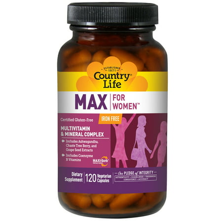 Country Life  Max  for Women  Multivitamin   Mineral Complex  Iron Free  120 Veggie