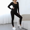 thumbnail image 5 of Long Sleeved Yoga Jumpsuit Sportswear Fitness Suit One Piece Workout Wear with Pockets for Women Gym Running Pilates Activewear | CSEONE,Black XL, 5 of 8