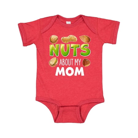 

Inktastic Nuts About My Mom Peanut Almond Pistachio Gift Baby Boy or Baby Girl Bodysuit