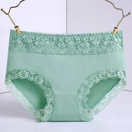 BYHONG Plus Size Women s Crotch Breathable Skin Tight Belly Lifting Waist Lace Hem High Waist Underwear Panties for Women AG XXL