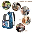 thumbnail image 4 of FKELYI Camo Blue Dinosaur USA Flag Print 17 Inch Clear Backpack for Boys & Girls, Kids Backpack See Through Schoolbag Spacious Bookbag Travel Bags for Elementary Student, 4 of 7