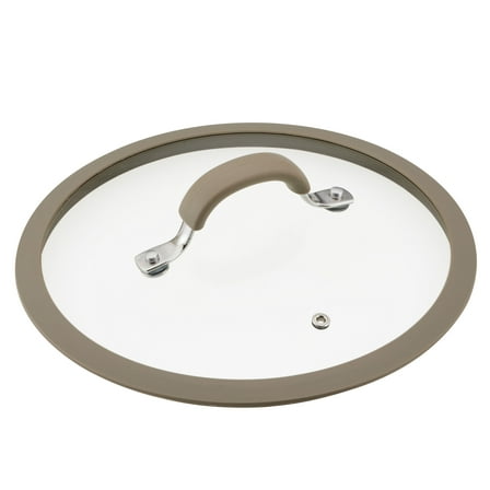 Rachael Ray Cook   Create 10 inch Silicone Rimmed Glass Lid, Taupe