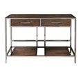 thumbnail image 1 of Home Fare Moderne Industriel Bois Brun et Métal Fumé Canapé Table, 1 of 4