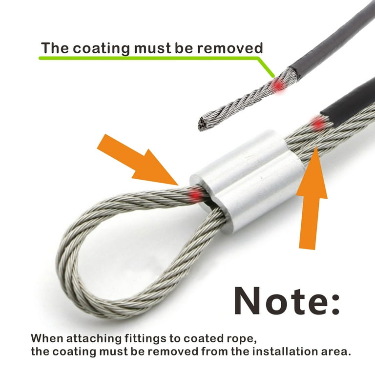 Black Vinyl Coated Wire Rope - 304 Stainless Steel,1/16 Inch