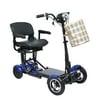Comfygo MS-3000 Electric Mobility Scooters for Adults - Foldable Lightweight 4 Wheeler Drive Electric Wheelchair Compact Duty for Travel with LED Headlight, 16 Miles Range (Blue)