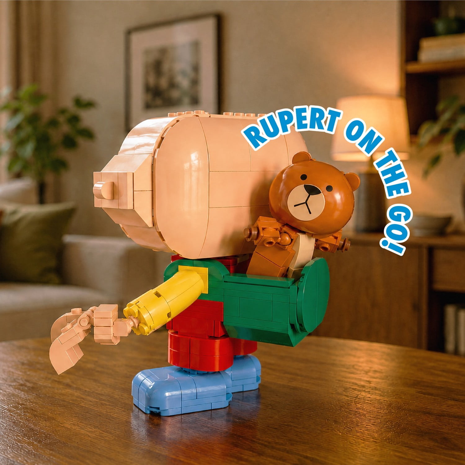 Brickcraft Family Guy Stewie Building Kit with Light-Up Laser Blaster, Indoor Play