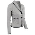 thumbnail image 6 of Scyoekwg Blazer for Women Solid Color Offices Work Suit Long Sleeve Fall Coats Business Casual Lightweight Trendy Button Lapel Blazer Coats(Gray,XL), 6 of 6