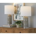thumbnail image 5 of LumiSource Casa 21" Ceramic Table Lamp w/ Cylindrical Base & Linen Shade (Set of 2) Opal Grey Ceramic/White Shade, 5 of 5