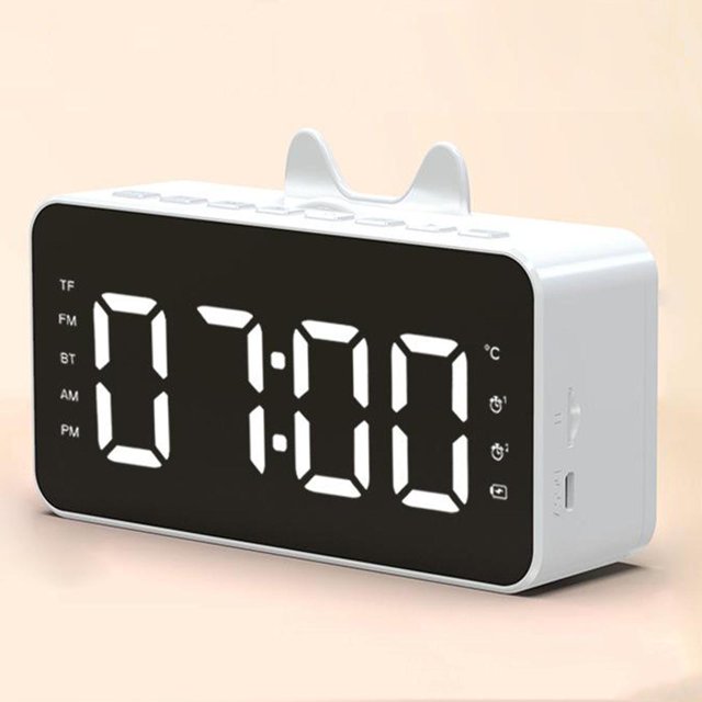 Reloj Despertador Digital Soledad Pantalla LED Grande con atenuador blanco