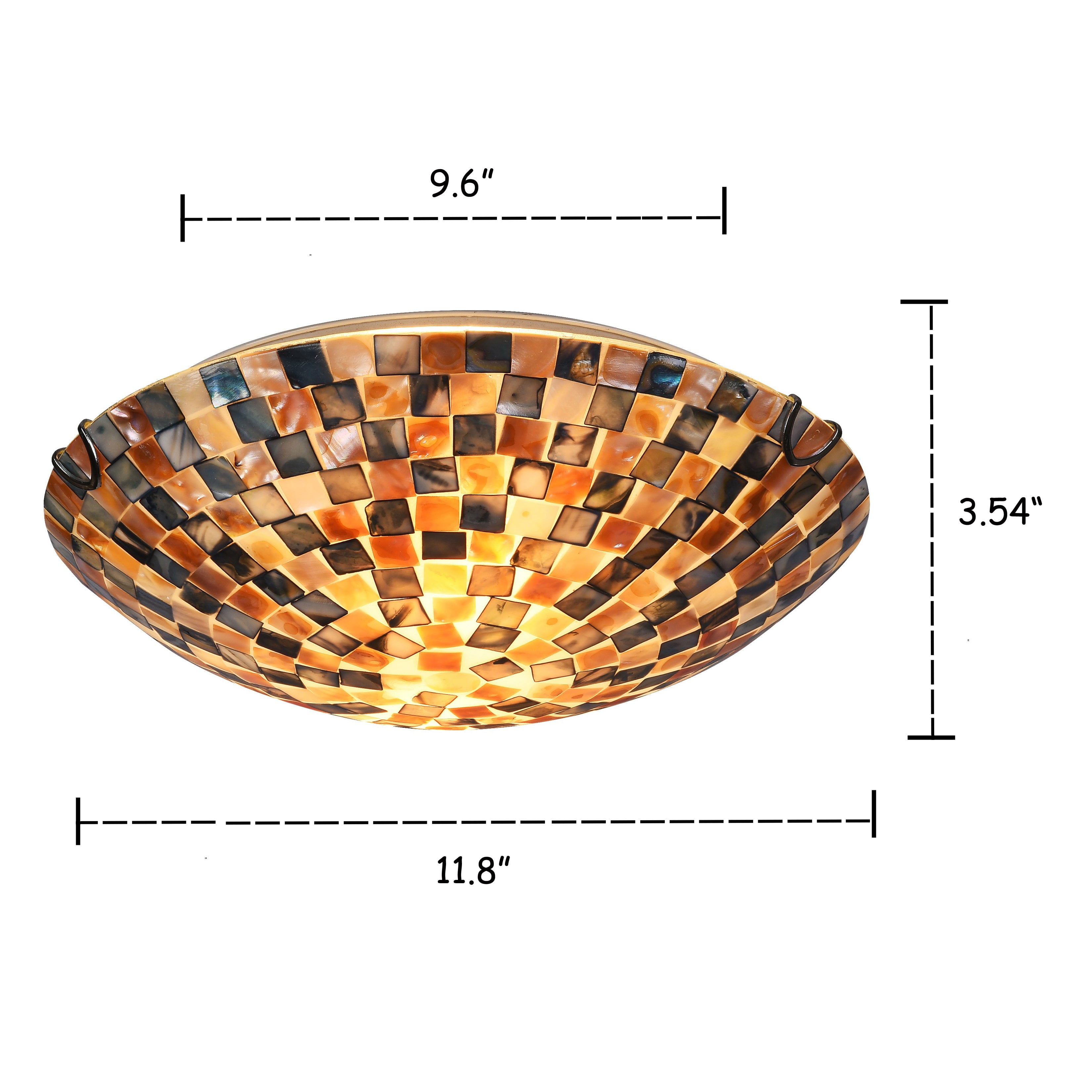 RADIANCE Goods Mosaic 2 Light Flushmount Ceiling Fixture 12" Shade