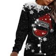 thumbnail image 5 of Christmas Print Sweatshirt Dress for Women Long Sleeve Crewneck Pullover Mini Dress Black-1 M, 5 of 5