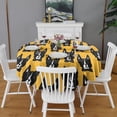 thumbnail image 2 of Boston Terrier Round Tablecloth 60"x60",Wrinkle Wipeable Table Cloth for Kitchen Dining Room Picnic Patio Party, 2 of 6