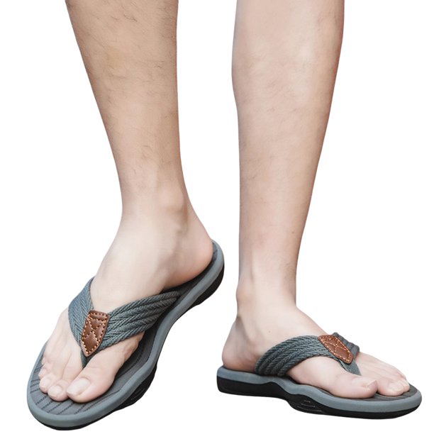 Sandalias deportivas casuales Tobas tanga atlética Deslizamiento en verano hombres Flip-Flops Arch Sproort para viajar la playa