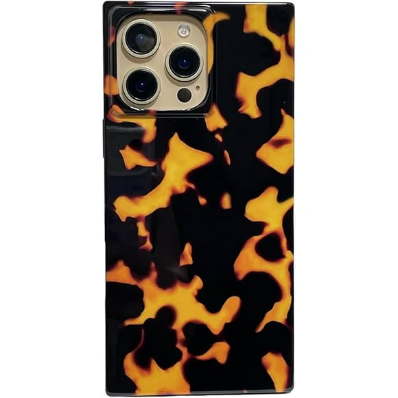 wonima11 Tortoise Shell Flame Print for iPhone 16 Pro Max Case Rectangular Glossy Phone Case Trendy Women Men Shockproof Protective Cover for iPhone 16 Pro Max 6.9"