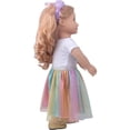thumbnail image 4 of de hecha  adaptaciónción a regalos de disfraces de ropa de muñeca de bebé de 16 pulgadas CUTICAT Vestido de verano de muñeca de 18 pulgadas, 4 of 5