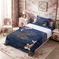 thumbnail image 3 of Manfei Traditional Koi Twin Sheet Sets for Girls Women, Gold Wave Bedding, Blue Gold Orange 3pcs, 1 Flat Sheet, 1 Fitted Sheet and 1 Pillowcase, 3 of 6