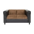 thumbnail image 2 of HomeRoots 530500 72 in. Chenille Love Seat Sofa, Brown & Black, 2 of 3