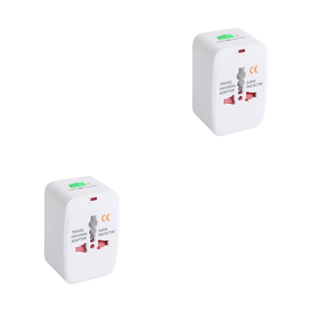 Transemion ABS Travel Charger Plug Portable Replacement Electrical 4 in 1 Slide Switch Travelling Power Converter with Storage Bag Shown as Picture 2Set
