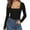Black, variant on Bodysuit For Women Tummy Control Low-Neck Long Sleeve Tops Shorts Jumpsuits For Women Summer Black XXL