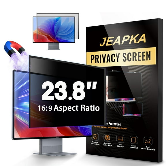 Magnetic Computer Privacy Screen 23.8 inch, Removable Privacy Screen Filter for Frameless Monitor 16:9 Widescreen, Anti Blue Light Shield, Anti-Glare Protector
