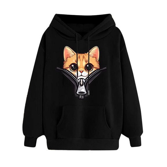 PNTUTB Women's Round Neck Print Winter Hoodie Sweatshirt Long Sleeved Comfortable Casual Pullover