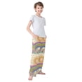 thumbnail image 3 of FORMRS Boys Pajama Pants with Pockets Size 9-10Y Kids Lounge Sleep Bottoms, Beige Rainbow, 3 of 8