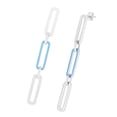 thumbnail image 2 of JewelStop Sterling Silver Polished Finish Blue Enamel Paperclip Drop Earrings with Push Back Clasp, 2 of 5