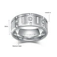 thumbnail image 2 of Matte 9mm Titanium Steel Mens Ring Men Wedding Band AAA CZ Man Ring, 2 of 7