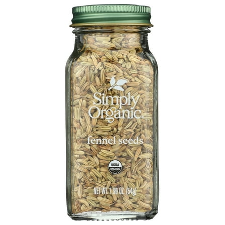Pack of 6, Simply Organic Fennel Seeds, 1.9 oz