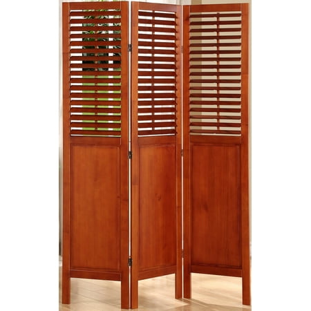 wood shutters divider walnut legacy solid panel half screen decor