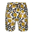 thumbnail image 4 of Kdxio Snake And Rose Pattern Mens Casual Shorts - Drawstring Summer Beach Sports Shorts for Men, 4 of 9