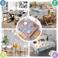 thumbnail image 4 of Pink Blue Lemon Fruit Slices Square Tablecloth,Waterproof Square Table Cover,Wipeable Spillproof Washable Table Cover for Home Kitchen Party Decor 42"X42"(107x107cm), 4 of 6