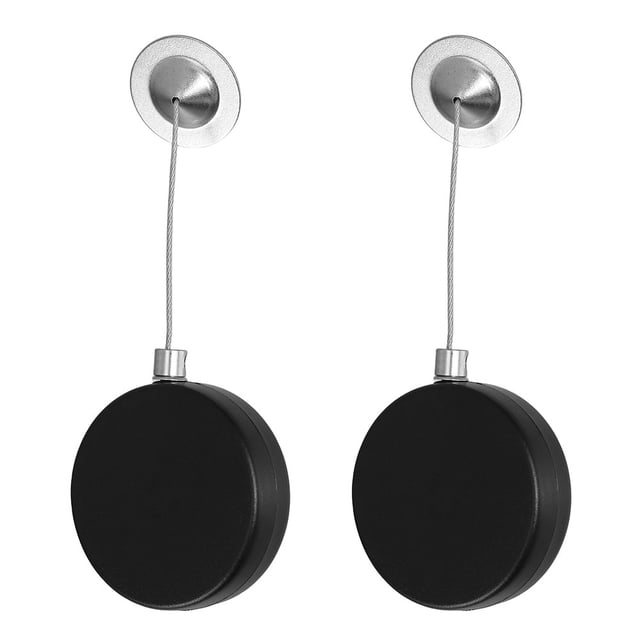 ETHZZLE 2Pcs Retractable Steel Cable Lock with Automatic Retraction for Tools and Remote Security Black