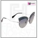 thumbnail image 5 of MIU MIU 58T GLITTER FABRIC MU58TS Rimless Blue Silver Crystal Sunglasses Women, 5 of 6