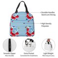 thumbnail image 4 of Disketp Red Funny Crab on Blue Stripe Bolsa Térmica para Almuerzo para Hombre y Mujer, Ideal para Trabajo, Senderismo y Picnic, 4 of 8
