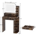 thumbnail image 3 of Small Vanity Desk with Mirror and Lights, 26.4" W Girls Vanity Set with Adapter, 3 Lighting Color Adjustable, Makeup Vanity Vanity for Girl, 3 of 9