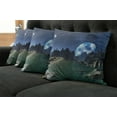 thumbnail image 5 of Ambesonne Fantasy Throw Pillow Cover 4 Pack, Earth from Alien Shores, 16", Dark Blue Jade Green, 5 of 5
