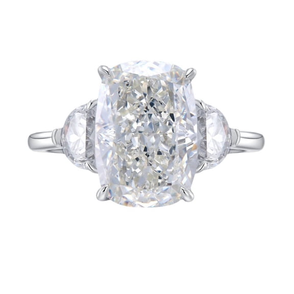 9*13MM Elongated Cushion Cut Engagement Ring for Women Simulated Diamond Ring 925 Sterling Silver 18K Gold Plated Promise Anniversary Ring
