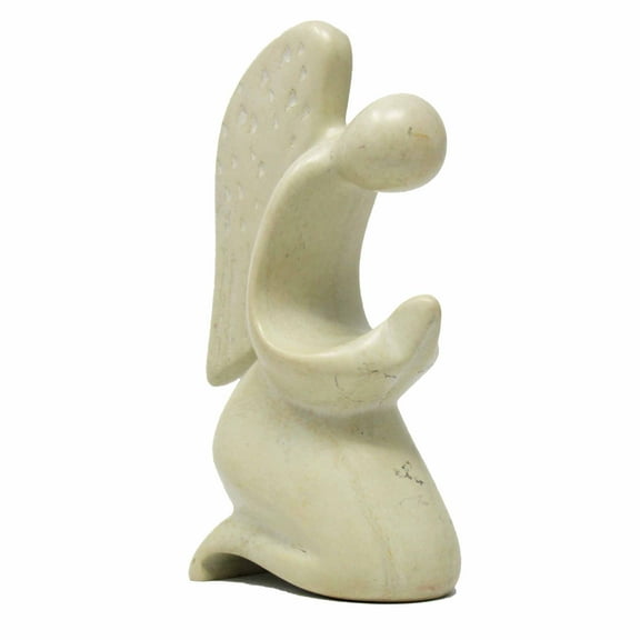 Praying Angel Soapstone Sculpture Natural Stone