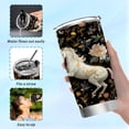 thumbnail image 6 of SKYSONIC Unicorns and Flowers 20 oz Tumbler Stainless Steel Vacuum Insulated Travel Tumbler with Straw and Lid, Durable Coffee Mug Drinking Cup, 6 of 7
