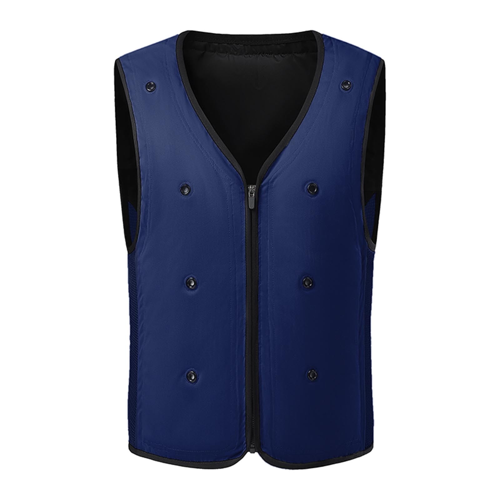 BVOFAR Evaporative Cooling Vest for Men Big and Tall Wearer Stays Cool and Dry Lightweight Zip Up Vest Jackets for Outdoor Work Running Hiking Cycling Blue XXXXL