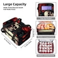 thumbnail image 3 of Rose Double Layered Insulated Lunch Bag with Large Capacity and Dual Compartments, Refrigerated Meal Bag for Hand Carry 7.1x11.4x16.1 Inches, 3 of 6